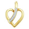 Image 1 : 10KT Yellow Gold 0.03CTW ROUND DIAMOND HEART PENDENT