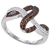 Image 1 : 10KT White Gold 0.25CTW COGNAC DIAMOND FASHION RING