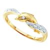 Image 1 : 10KT Yellow Gold 0.04CTW  DIAMOND DOLPHIN RING