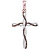 Image 1 : 10KT Rose Gold 0.25CTW DIAMOND CROSS PENDANT