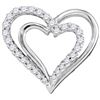 Image 1 : 10KT White Gold 0.25CTW DIAMOND HEART PENDANT