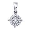 Image 1 : 10kt White Gold Womens Round Diamond Circle Frame Clust
