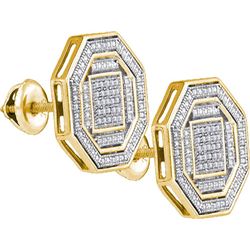 925 Sterling Silver Yellow 0.17CTW DIAMOND MICRO-PAVE E