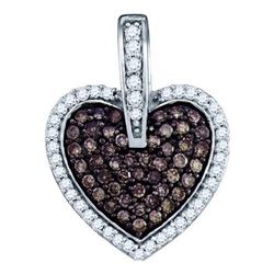 10KT White Gold 0.54CTW COGNAC DIAMOND LADIES HEART PEN