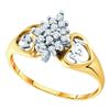 Image 1 : 10KT Yellow Gold 0.15CTW ROUND DIAMOND LADIES CLUSTER R