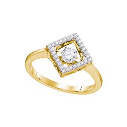 10kt Yellow Gold Womens Round Diamond Moving Twinkle So