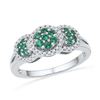 Image 1 : 10kt White Gold Womens Round Lab-Created Emerald Diamon