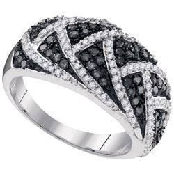 10KT White Gold 0.70CTW BLACK DIAMOND FASHION RING