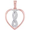 Image 1 : 10KT White Gold Two Tone 0.07CTW-Diamond HEART PENDANT