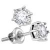 Image 1 : 10kt White Gold Womens Round Diamond Solitaire Screwbac