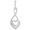Image 1 : 10KT White Gold 0.15CTW-Diamond MICRO-PAVE PENDANT