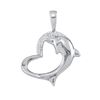 Image 1 : 10KT White Gold 0.03CT ROUND DIAMOND LADIES DOLPHIN PEN