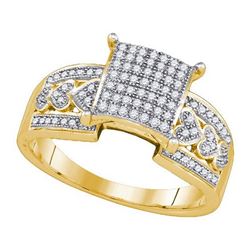 10KT Yellow Gold 0.30CTW DIAMOND MICRO-PAVE BRIDAL RING