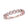 Image 1 : 10kt Rose Gold Womens Round Diamond Circle Stackable Ba