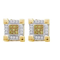 10KT Yellow Gold 0.28CTW DIAMOND MICRO PAVE EARRINGS