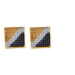 10KT Yellow Gold 0.05CTW DIAMOND MICRO PAVE EARRING