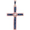 Image 1 : 10KT Rose Gold 0.27CTW DIAMOND CROSS PENDANT