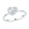 Image 1 : 10KT White Gold 0.25CTW DIAMOND HEART RING
