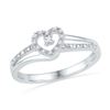 Image 1 : 10KT White Gold 0.06CTW DIAMOND FASHION HEART RING