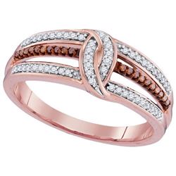 10KT Rose Gold 0.20CTW RED DIAMOND MICRO-PAVE RING