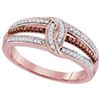 Image 1 : 10KT Rose Gold 0.20CTW RED DIAMOND MICRO-PAVE RING