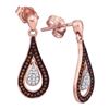 Image 1 : 10KT Rose Gold 0.21CTW DIAMOND MICRO-PAVE EARRINGS