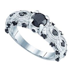 10KT White Gold 1.00CTW BLACK DIAMOND 0.50(CRDBK) FASHI