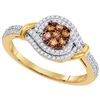Image 1 : 10K Yellow-gold 0.33CTW-Diamond MICRO-PAVE RING