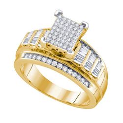 925 Sterling Silver Yellow 0.66CTW DIAMOND LADIES MICRO