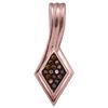 Image 1 : 10KT Rose Gold 0.05CTW RED DIAMOND MICRO-PAVE PENDANT