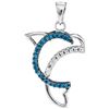 Image 1 : 10KT White Gold 0.11CTW BLUE DIAMOND FASHION PENDANT