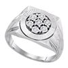 Image 1 : 925 Sterling Silver White 0.10CT DIAMOND FASHION RING