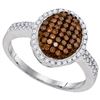 Image 1 : 10KT White Gold 0.45CTW COGNAC DIAMOND FASHION RING