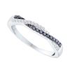 Image 1 : 14K White-gold 0.25CTW BLACK DIAMOND FASHION BAND