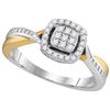 Image 1 : 10KT White Gold Two Tone 0.21CTW DIAMOND FASHION RING