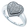 Image 1 : 10KT White Gold 0.25CTW DIAMOND HEART RING