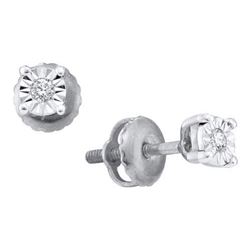 10KT White Gold 0.05CTW DIAMOND LADIES FANOOK EARRINGS