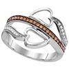 Image 1 : 10KT White Gold 0.21CTW COGNAC DIAMOND FASHION RING