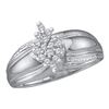 Image 1 : 925 Sterling Silver White 0.15CTW DIAMOND CLUSTER RING