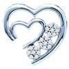 Image 1 : 10KT White Gold 0.07CTW DIAMOND HEART PENDANT
