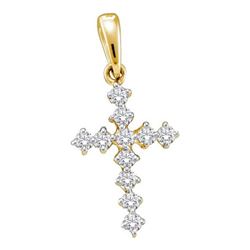 14KT Yellow Gold 0.09CTW DIAMOND CROSS PENDANT