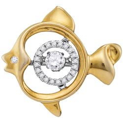 10kt Yellow Gold Womens Round Natural Moving Twinkle Di