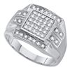 Image 1 : 10KT White Gold 0.35CTW DIAMOND MICRO PAVE MENS RING