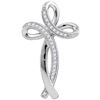 Image 1 : 10KT White Gold 0.09CTW DIAMOND CROSS PENDANT
