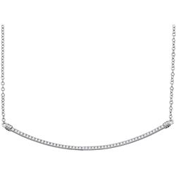 10kt White Gold Womens Round Natural Diamond Curved Sle