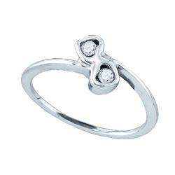 925 Sterling Silver White 0.05CTW DIAMOND HEART EARRING
