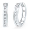 Image 1 : 10KT White Gold 0.20CTW DIAMOND HOOPS EARRING