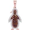 Image 1 : 10KT Rose Gold 0.25CTW-Diamond MICRO-PAVE PENDANT