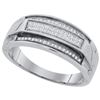 Image 1 : 925 Sterling Silver White 0.19CT DIAMOND MICRO-PAVE MEN