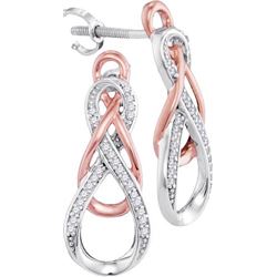 10KT White Gold Two Tone 0.12CTW DIAMOND FASHION EARRIN